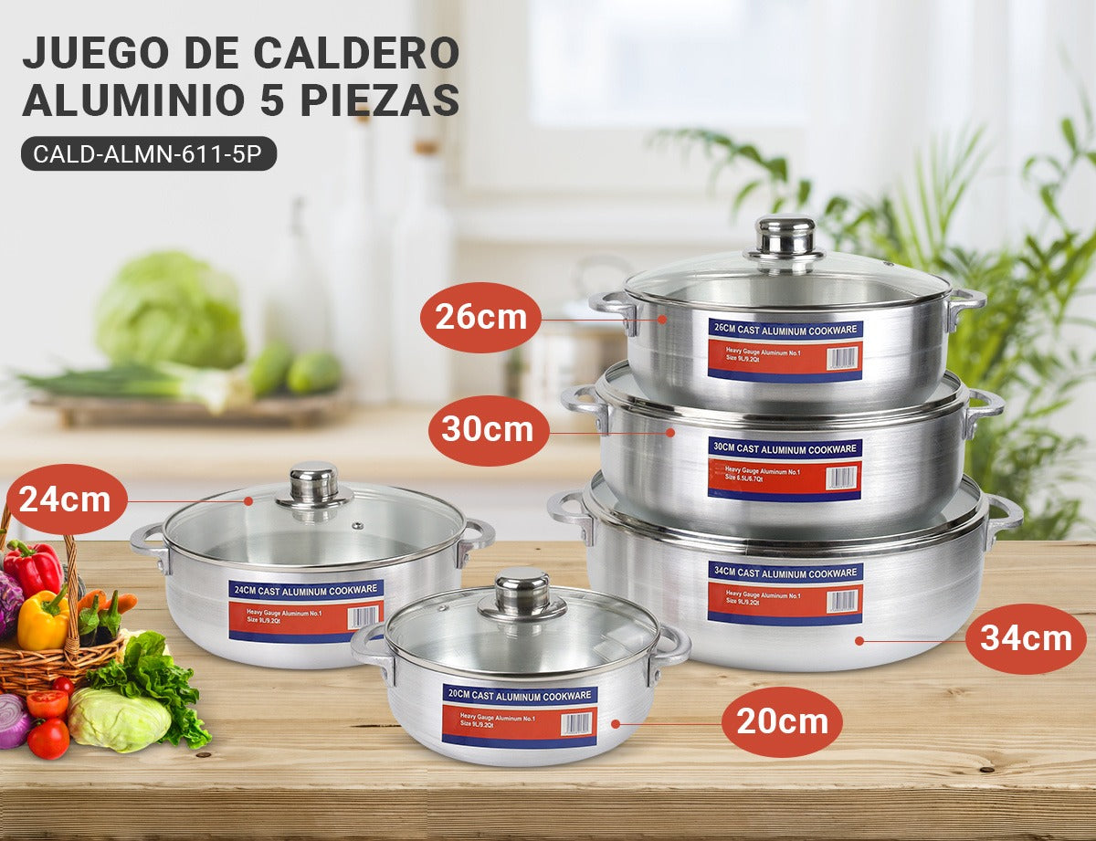 Caldero de Aluminio de 5 Pieza