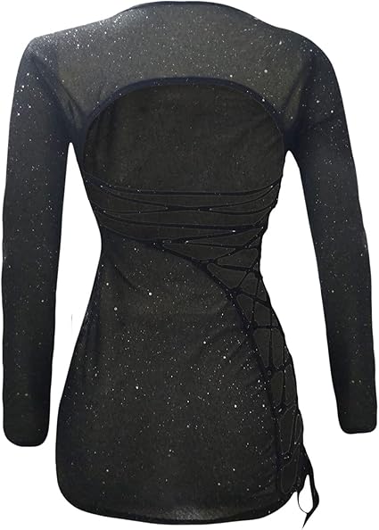 Vestido transparente de brillo