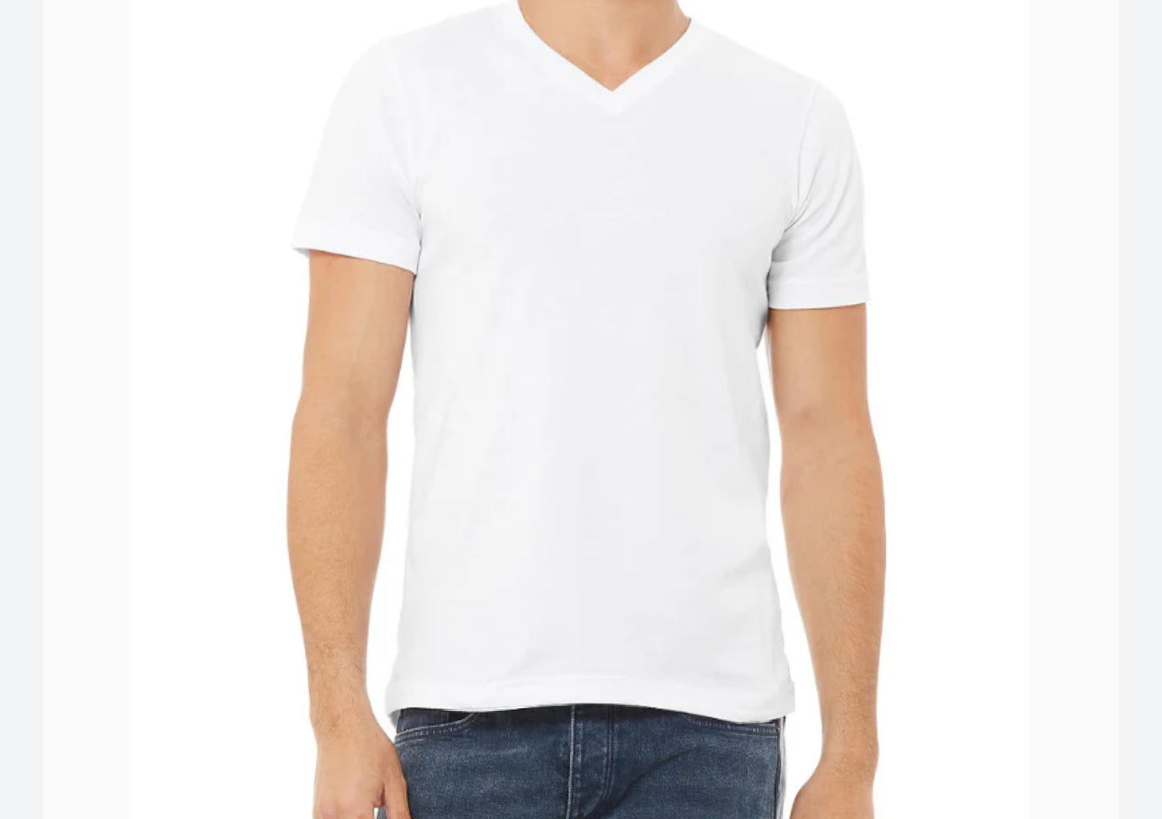 Camiseta Cuello V Blanca