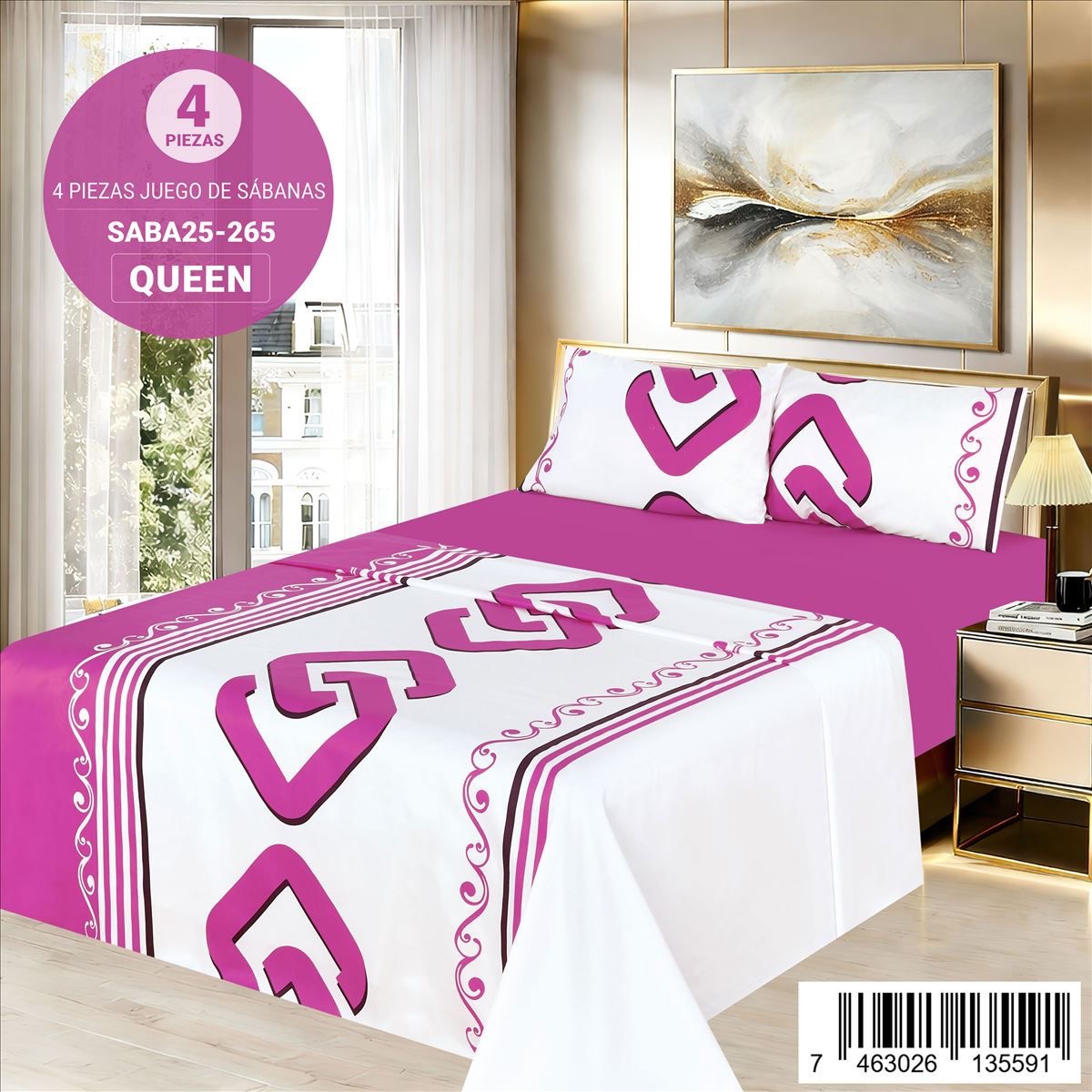 Juego De Sabana Estampada 4pz