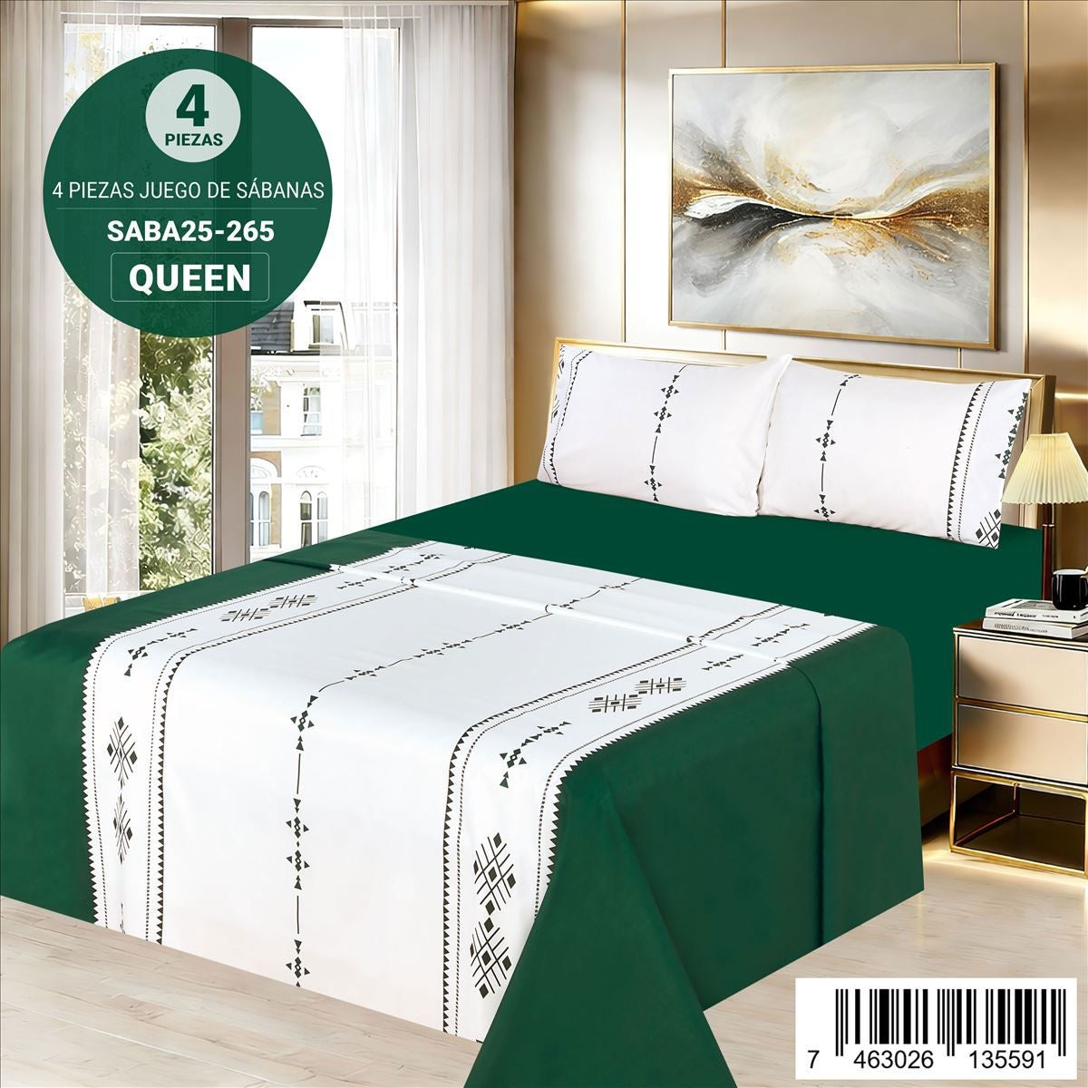 Juego De Sabana Estampada 4pz