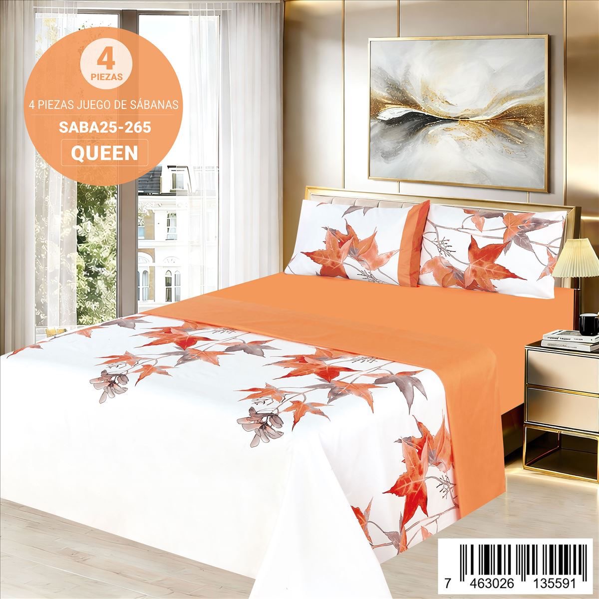 Juego De Sabana Estampada 4pz