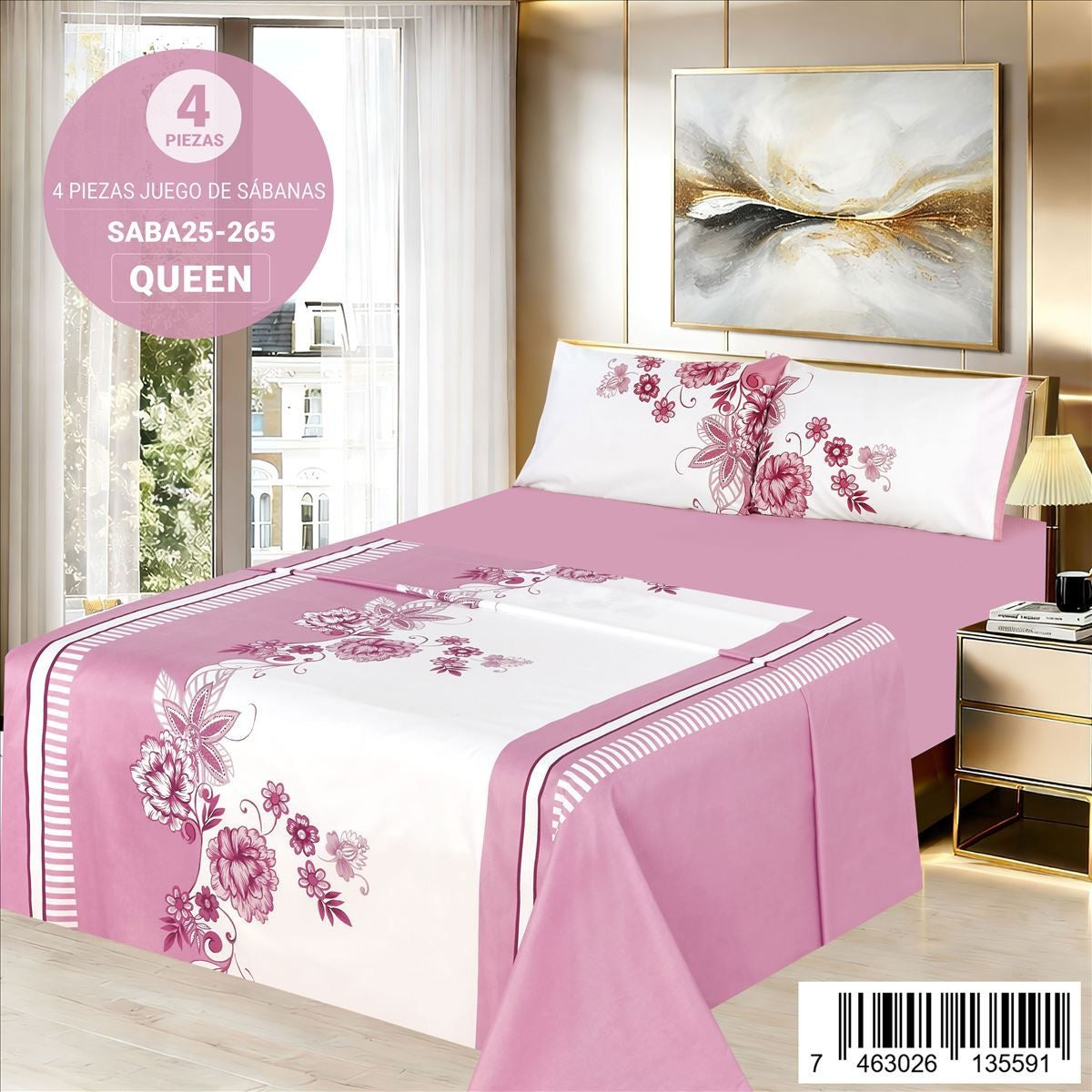 Juego De Sabana Estampada 4pz