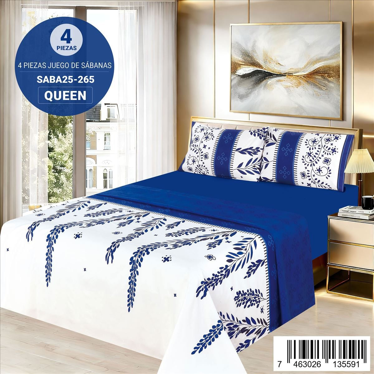 Juego De Sabana Estampada 4pz