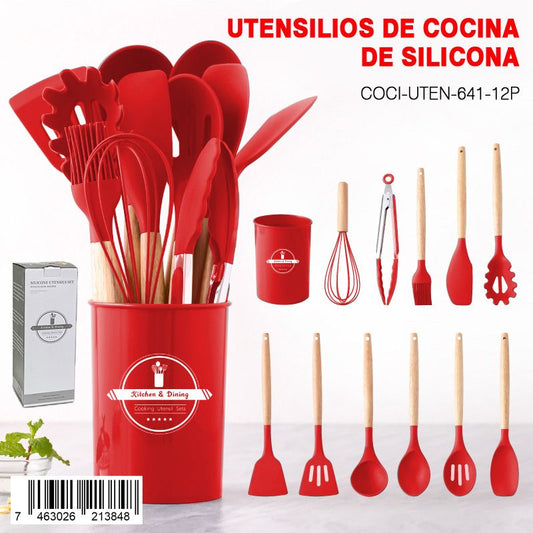 Utensilios de cocina de silicona 12 pieza