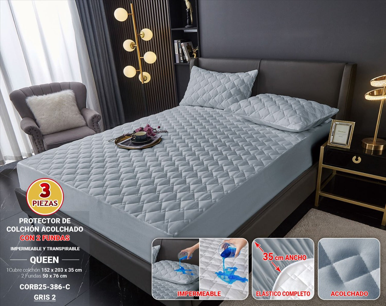 Protector de Colchon QUEEN 3 Pz