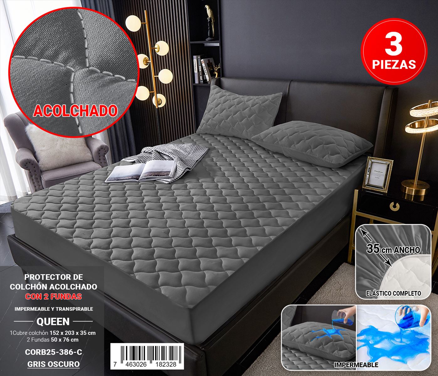Protector de Colchon QUEEN 3 Pz