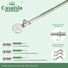 Palo de cortina con esfera de cristal